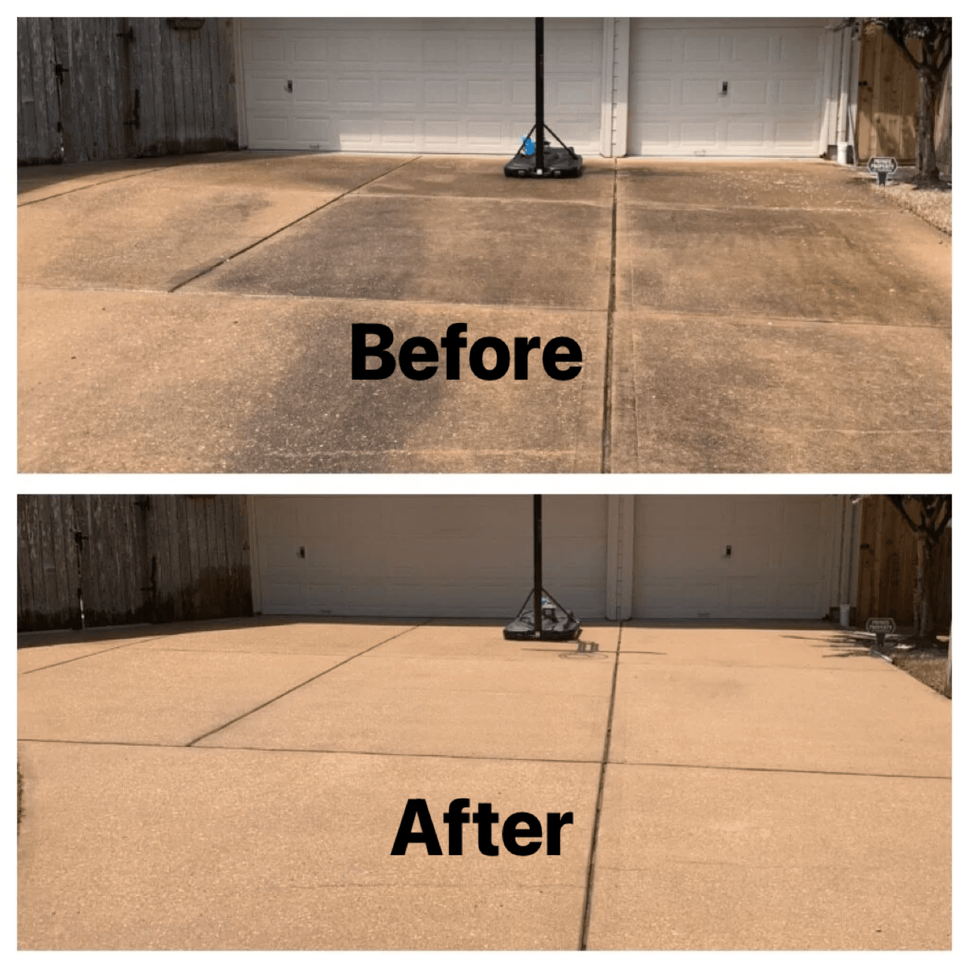 Before and after surface cleaning